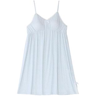 tutuanna春夏带胸垫吊带裙小碎花睡裙满印超柔针织长款家居服睡衣