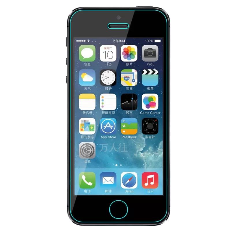 适用苹果iPhone5s/5c手机钢化膜SE全屏覆盖防爆保护彩膜黑白色5S 6/7/8 plus 7plus 6splu