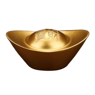 实心沙金元宝铜摆件黄铜道具金条财神客厅聚宝盆装饰开业礼品黄金