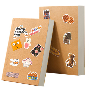 复古牛皮纸笔记本a5超厚空白本子加厚日记本草稿本大学生用高颜值b5横线记事本方格网格白纸本可绘画a4手账本