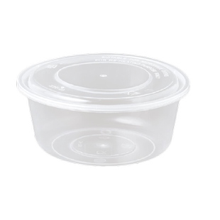 特美居一次性餐盒750型圆形外卖打包盒便当野餐保鲜盒饭盒甜品盒