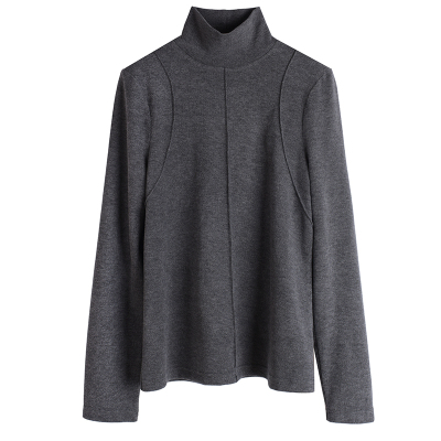 复古气质半高领通勤风弹力打底衫