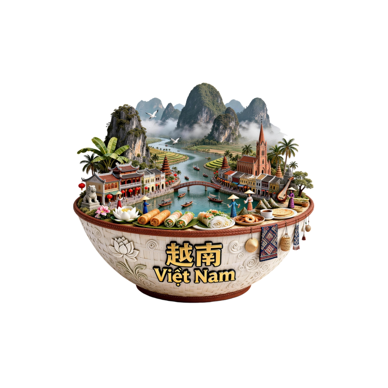 越南特色金属磁吸冰箱贴