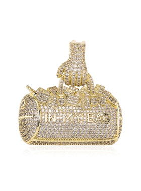 手提钱袋子满钻吊坠项链