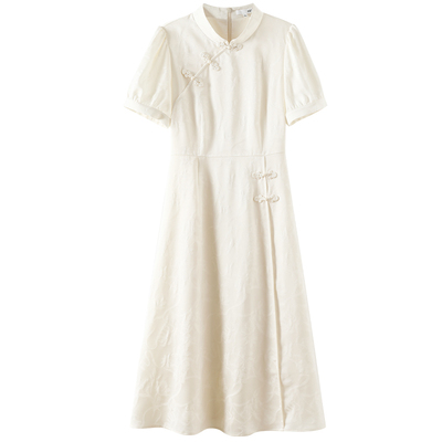 OSA欧莎新中式禅意盘扣连衣裙