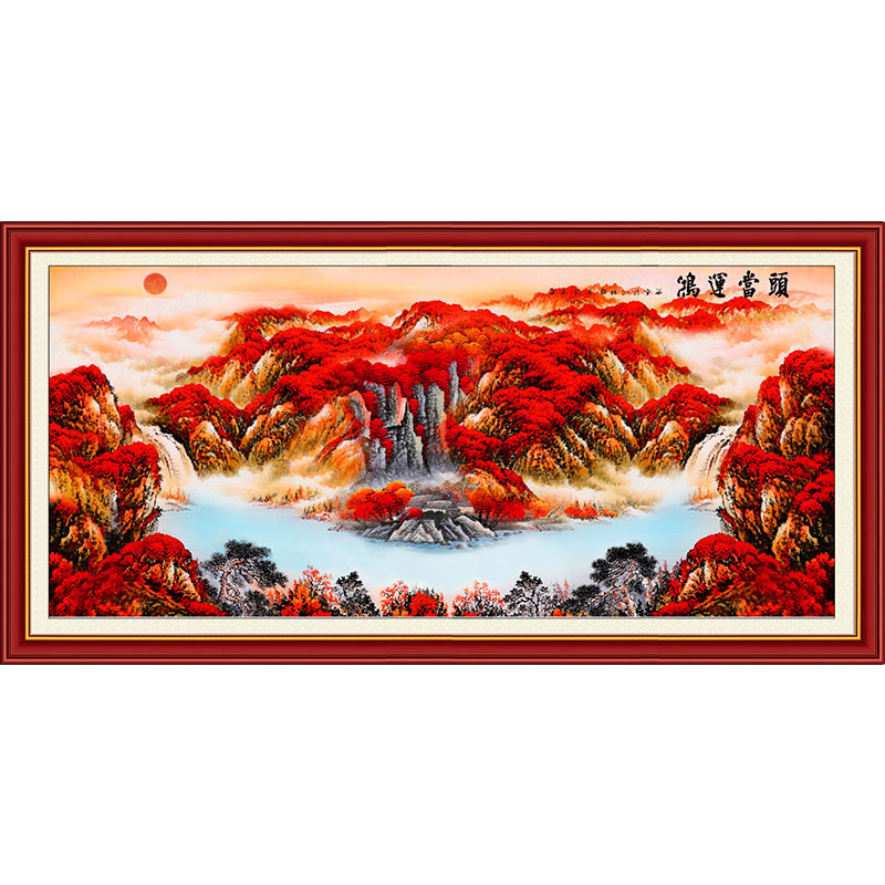 装饰画背景墙立体发财树家和年画