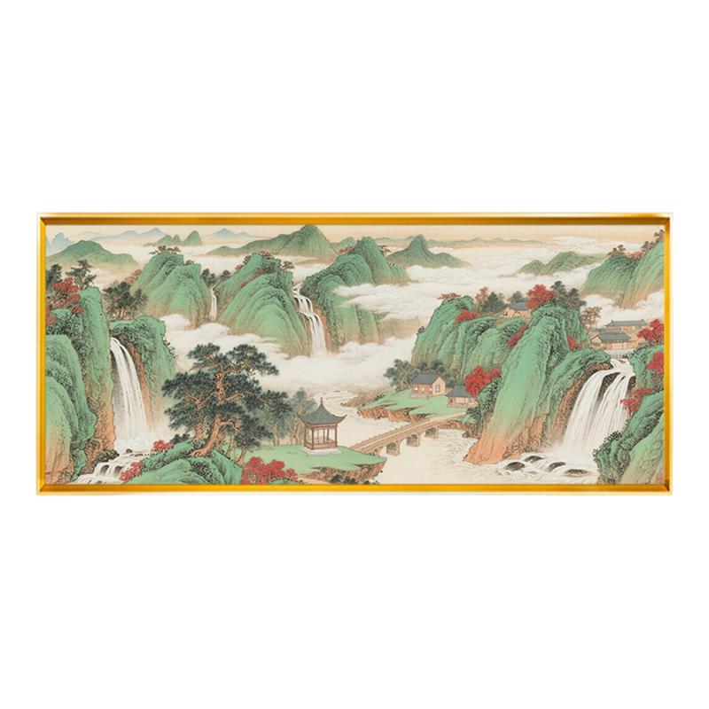 国画江山风景新中式满绣十字绣2026新款手工线绣精准印花DIY全绣