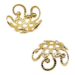 18K包金手串花托手工diy饰品配件材料项链隔珠花帽串珠手链隔片