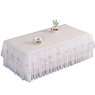 清新茶几桌布蕾丝长方形家用防尘罩电视柜盖巾皮革全包茶几布罩套