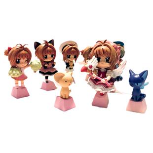 魔卡美少女樱主题个性键帽立体卡通粉色键盘魔法小樱小狼单个芝士