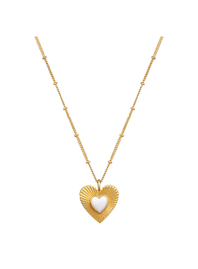 爱心桃心白贝母项链NEVERFAR