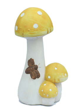 陶瓷细枝蘑菇 花盆草坪装饰 园艺摆件 花园装饰品 窑变彩色蘑菇