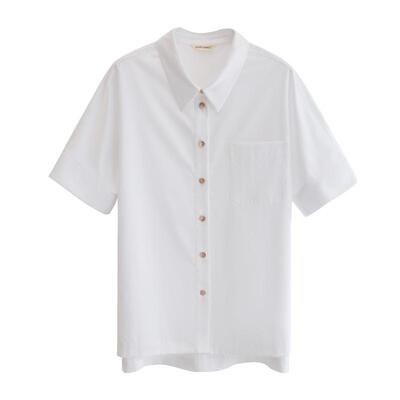 POPCHRIO法式别致短袖薄款衬衫