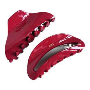 红色系列醋酸大号抓夹女发夹高级感后脑勺发卡盘发夹子鲨鱼夹头饰