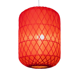 竹编灯笼吊灯定制印字新中式火锅餐饮店古风装饰户外防水竹子灯罩