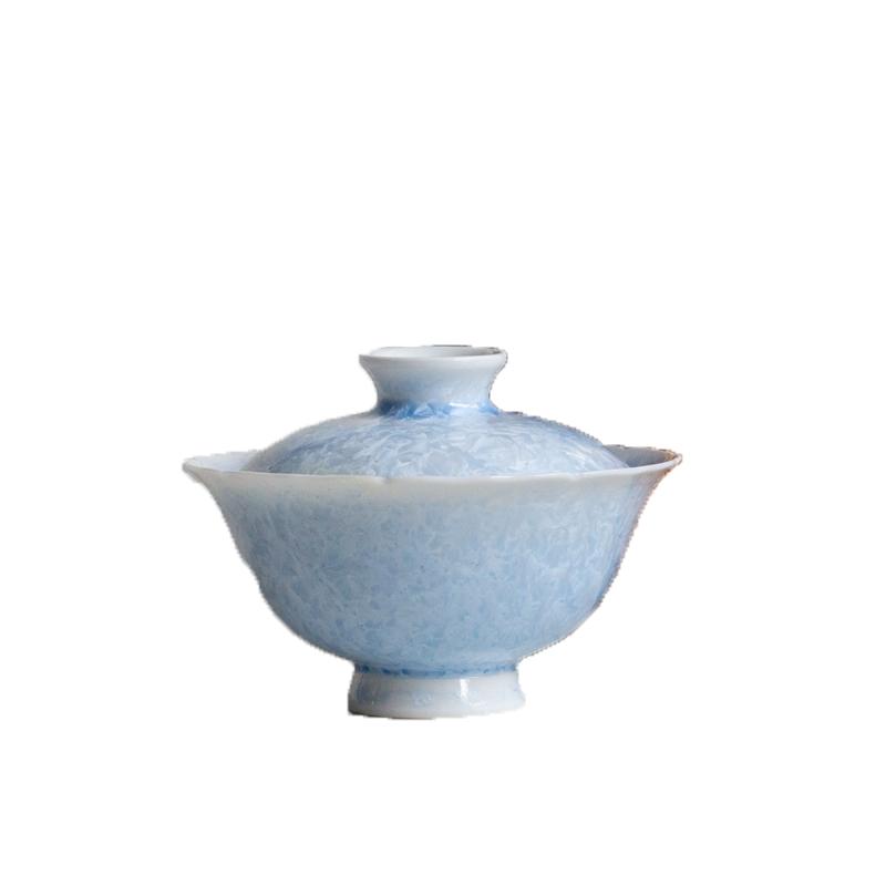 冰花结晶釉陶瓷盖碗茶杯单个高档功夫茶具小号带盖泡茶碗2026新款
