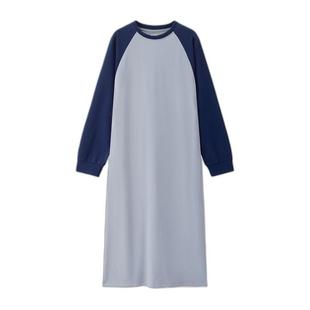 佐丹奴裙子女2026年春新款纯棉撞色圆领长袖卫衣连衣裙女05465853