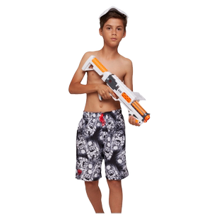 Speedo速比涛儿童沙滩裤彩色印花宽松舒适防晒海边度假青少年泳裤