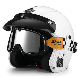 3C认证摩托车头盔男巡航四季机车电动车半盔复古安全四分之三盔女