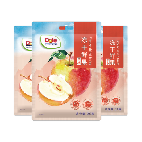 Dole都乐冻干鲜水果苹果干20g*3袋脱水果干冲调烘焙解馋零食磨牙