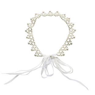 儿童手工发饰法式珍珠发带发箍女孩公主超仙甜美飘带绑发头箍头饰