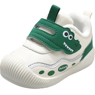 牧童宝宝学步秋冬男童加绒保暖机能鞋软底女童鞋防踢婴儿鞋子