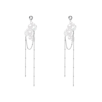 BXA珍珠流苏s925银针耳饰