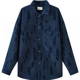 流石男装设计感羊毛呢子衬衫夹克2025新款冬季男士高级感时尚外套