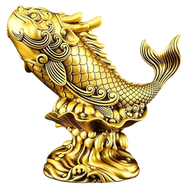鸱吻龙之九子螭吻龙鱼解避火龙厨房在西北角家居摆件纯黄铜装饰品