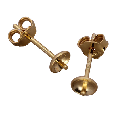 耳钉托架珍珠托盘纯银碗托带针托