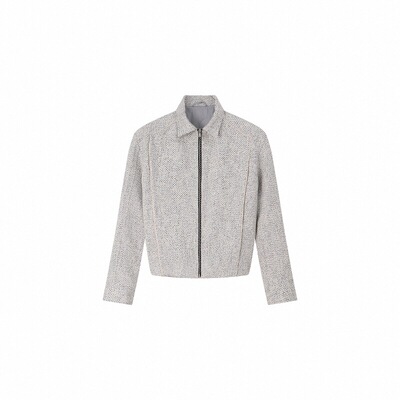 日产灰白编制短款夹克