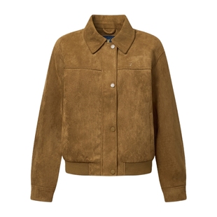 POLOWALK女式休闲外套2025冬季新品百搭休闲通勤复古女装翻领外套