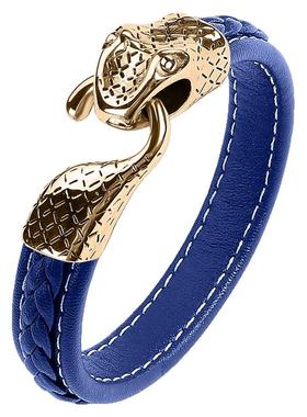 蛇年中国风十二生肖蛇头串饰真皮编织手链男士霸气转运红色皮绳潮