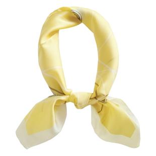 2025年春夏新款黄色真丝中方巾羊毛围巾桑蚕丝丝巾装饰领巾职业装