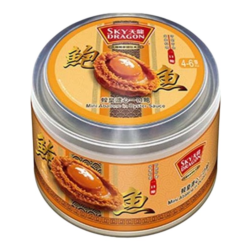天龙牌 天龙蚝皇溏心一口鲍3只180克1件开罐即食鲍鱼美味即食罐头