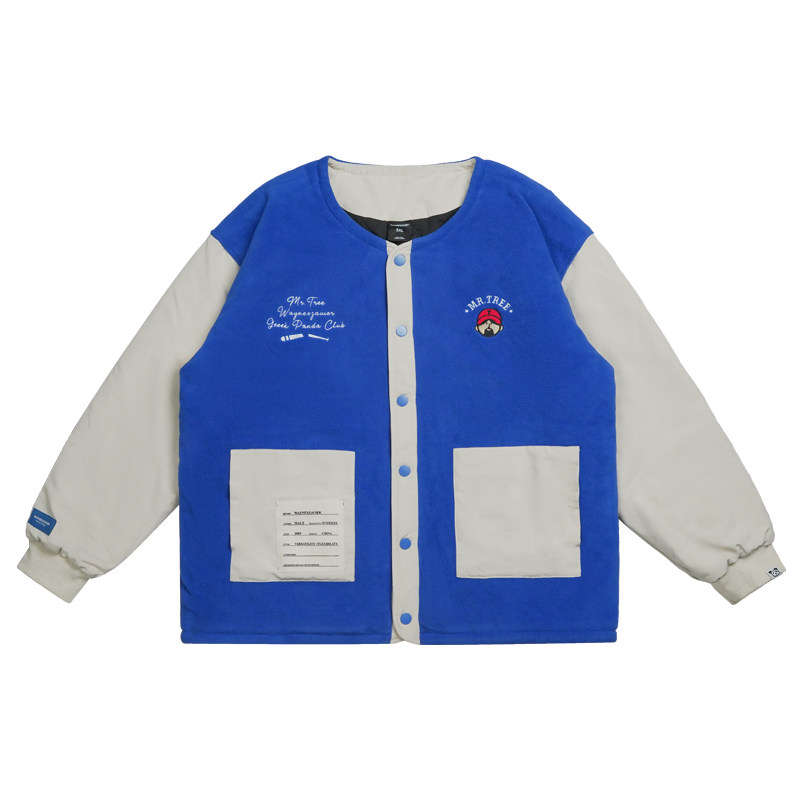 韦恩泽维尔厚冬季撞色棉服