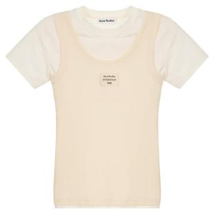 ACNE STUDIOS 春夏新款女士假两件短袖圆领T恤银泰百货 301574