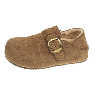 厚底内增高全包加绒勃肯鞋女棉鞋