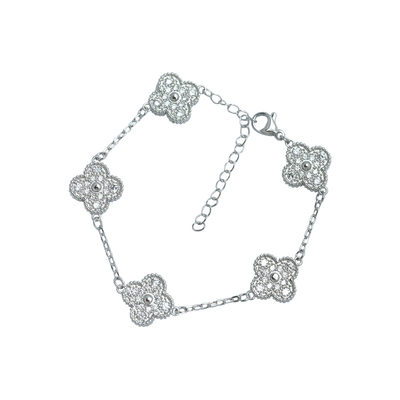 高货灵蛇形手镯满钻四叶草手链女