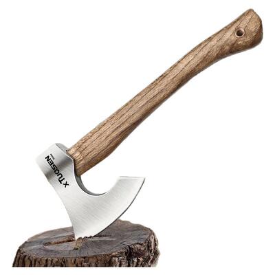 高端斧头劈柴高锰钢木柄把斧子家用砍骨头户外砍树伐木斧木工手斧