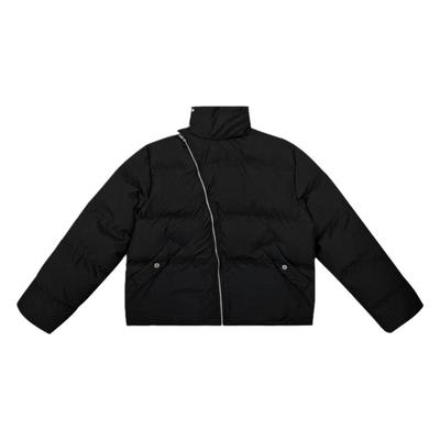 FDR官方店斜拉链黑色短款羽绒服