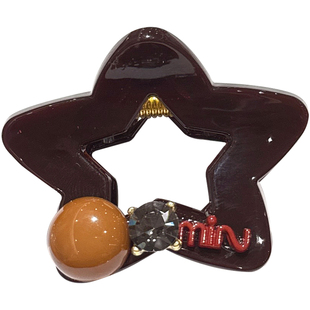 豆豆闪钻五角星抓夹女简约百搭中号半扎发盘发鲨鱼夹发量少头饰