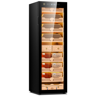 茄龙168C雪茄柜恒温恒湿指纹锁净氨WiFi压缩机雪松木雪茄保湿柜