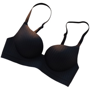 趣安芬文胸无痕上托简约防下垂无钢圈条纹内衣小胸聚拢显大A变C
