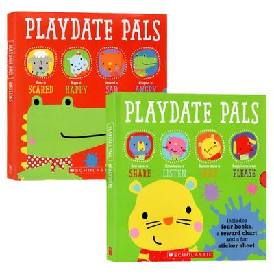 英文原版 'Playdate Pals Behaviours Collection 游戏伙伴 系列2盒 8册 3-6岁宝宝儿童情绪认知儿童行为启蒙绘本盒装学乐出版
