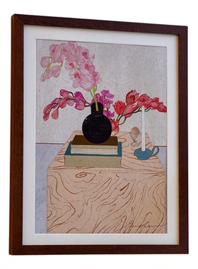 原创艺术静物黑框插画装饰画挂画
