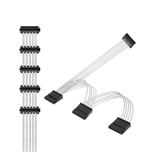 机械固态硬盘一拖三延长线SATA供电一分加长线硬盘电源镀银转接线