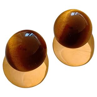 美拉德虎眼石耳钉女轻奢高级感耳环2025新款爆款迪丽热巴同款耳饰