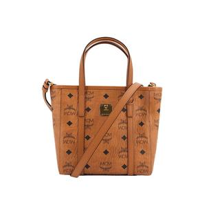 MCM女迷你/中号托特包菜篮子手提单肩斜挎包日常单肩包黑色干邑色