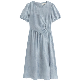 【商场同款】阿依莲设计感连衣裙女2025夏季新款气质显瘦长裙子